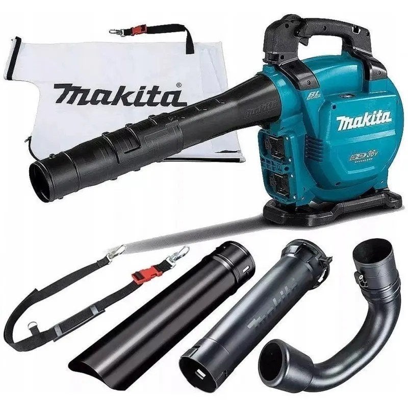 bladzuiger Makita, Ophalen, Met opvangzak, Accu, Ruggedragen