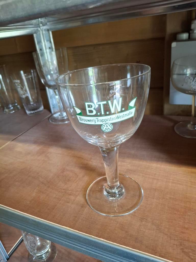 Oud bierglas BTW westmalle trappist, Verzamelen, Ophalen of Verzenden
