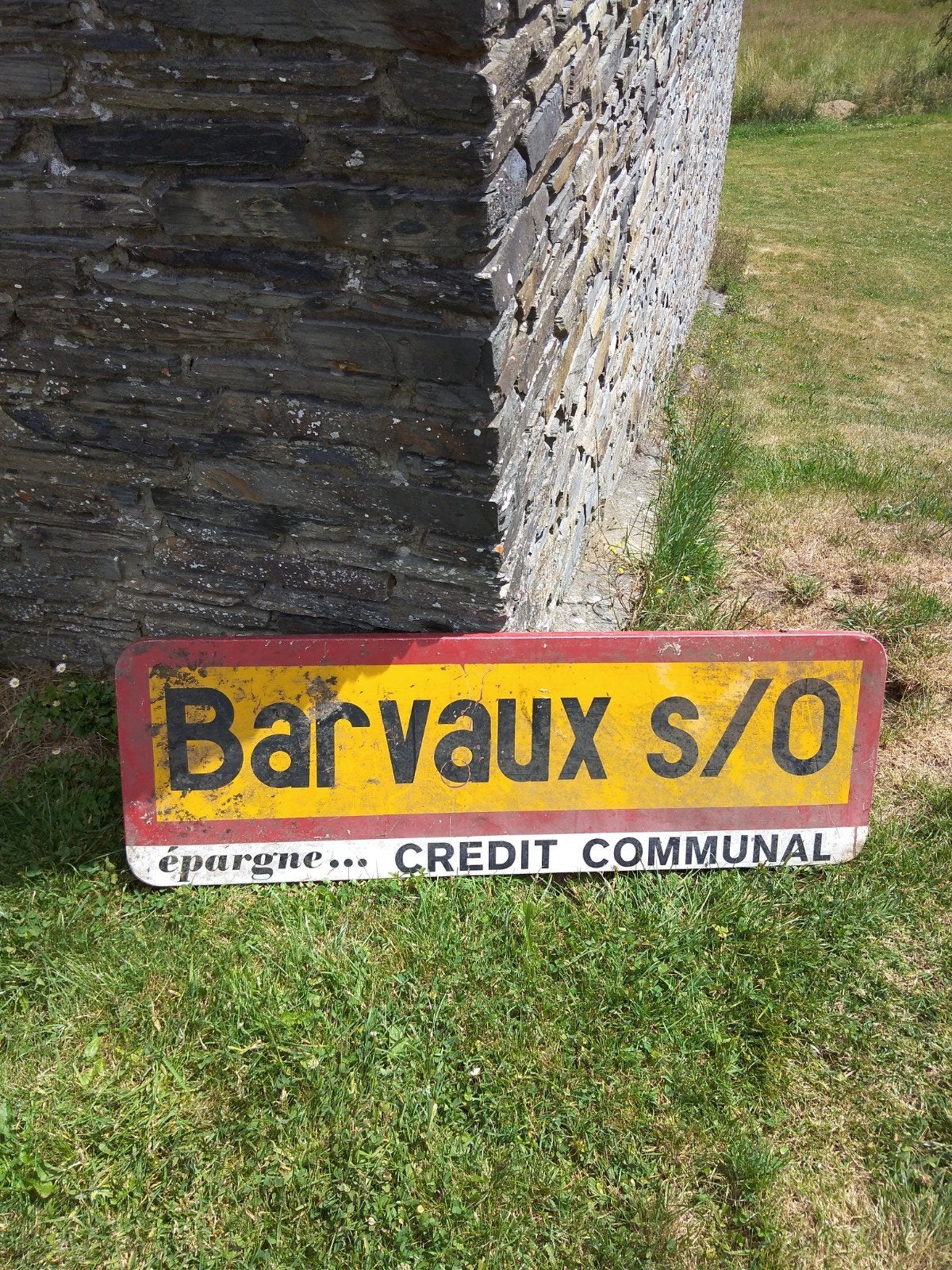 Ancien Panneaux Aluminium " BARVAUX S/O ", Antiquités & Art, Antiquités | Email, Enlèvement