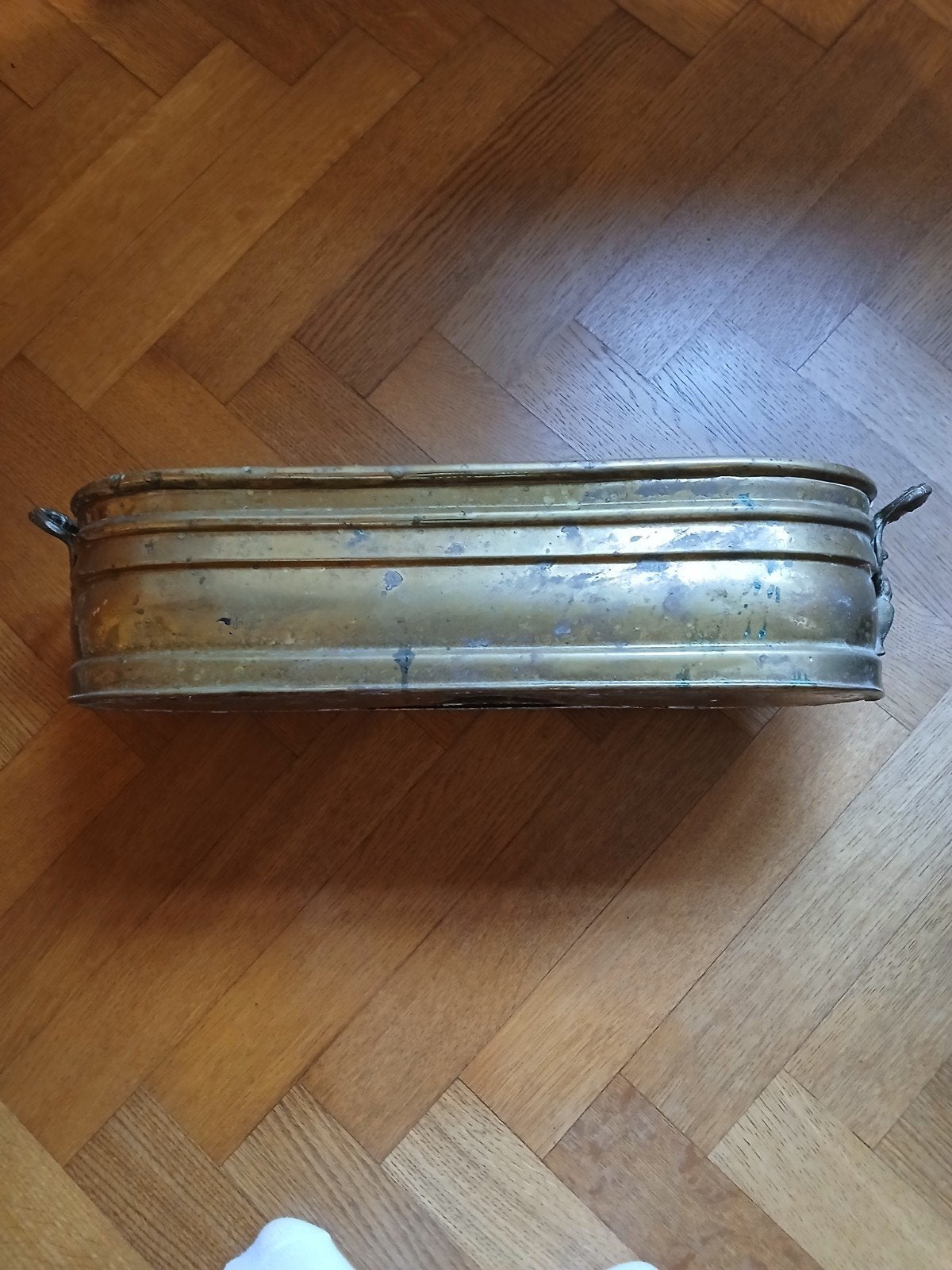 Jardinière en cuivre avec poignées en laiton, Antiek en Kunst, Antiek | Brons en Koper, Ophalen of Verzenden, Koper