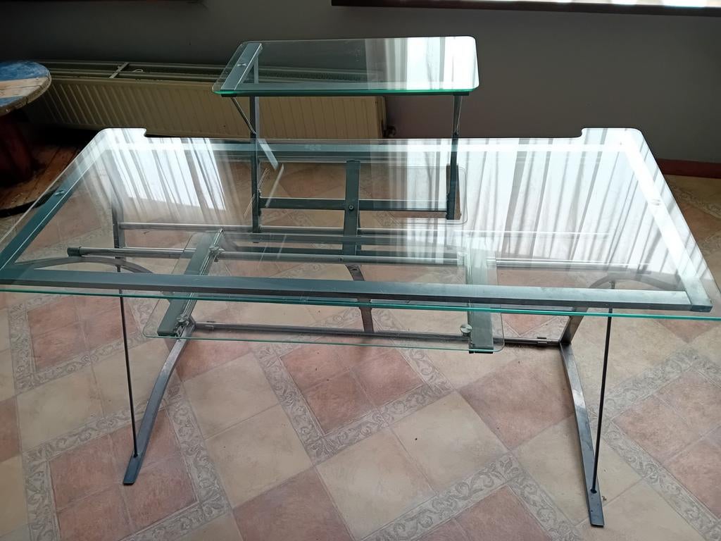 Glazen bureau, Huis en Inrichting, Bureaus, Ophalen, Glas
