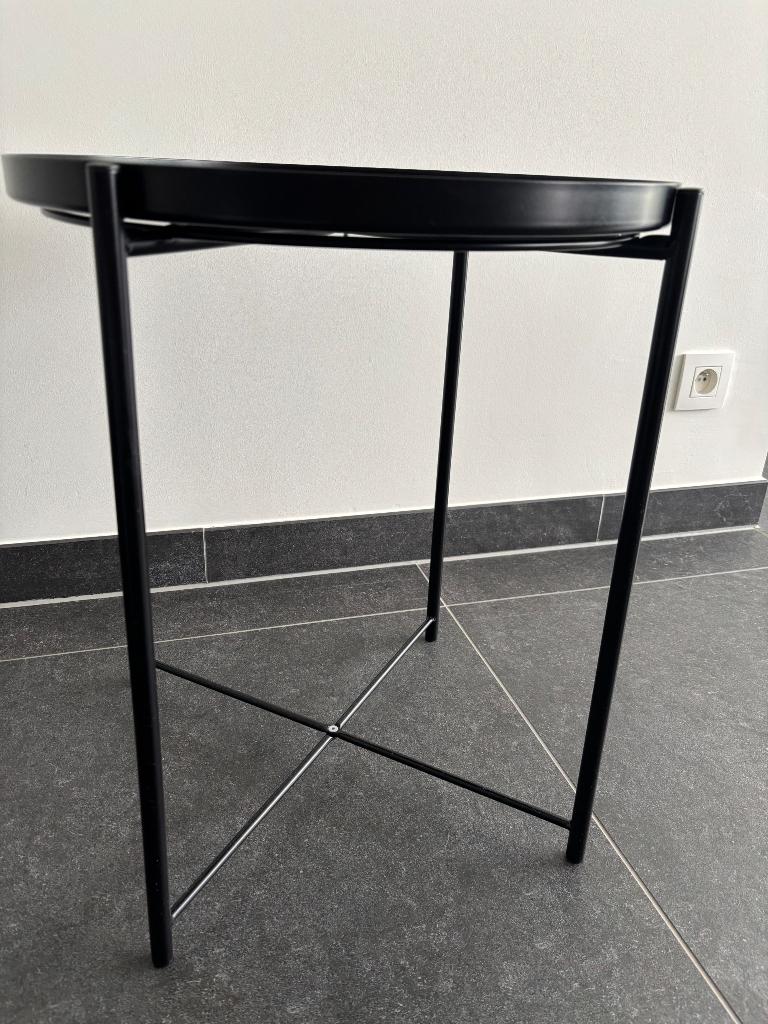 Table basse avec plateau, noire, 45x53, Maison & Meubles, Enlèvement, Utilisé, Rond
