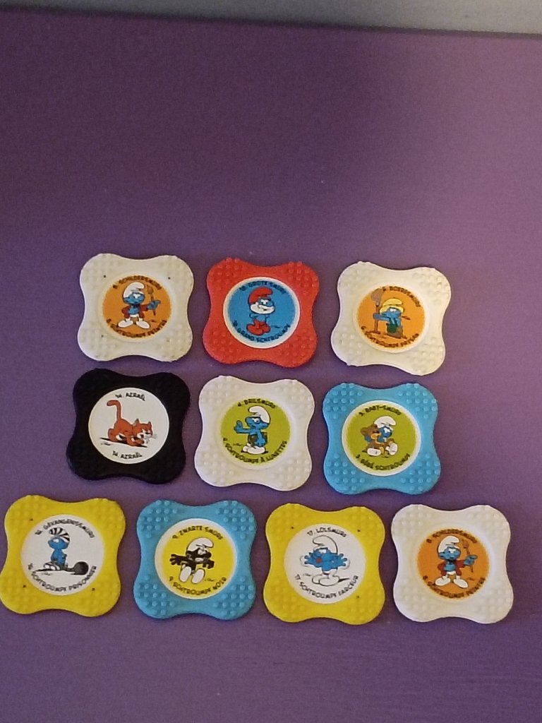 10 smurfen skatters. (vintage), Ophalen of Verzenden, Gebruikt, Gebruiksvoorwerp