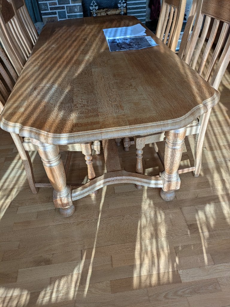 Eiken tafel met 6 eiken stoelen, Antiek en Kunst, Ophalen