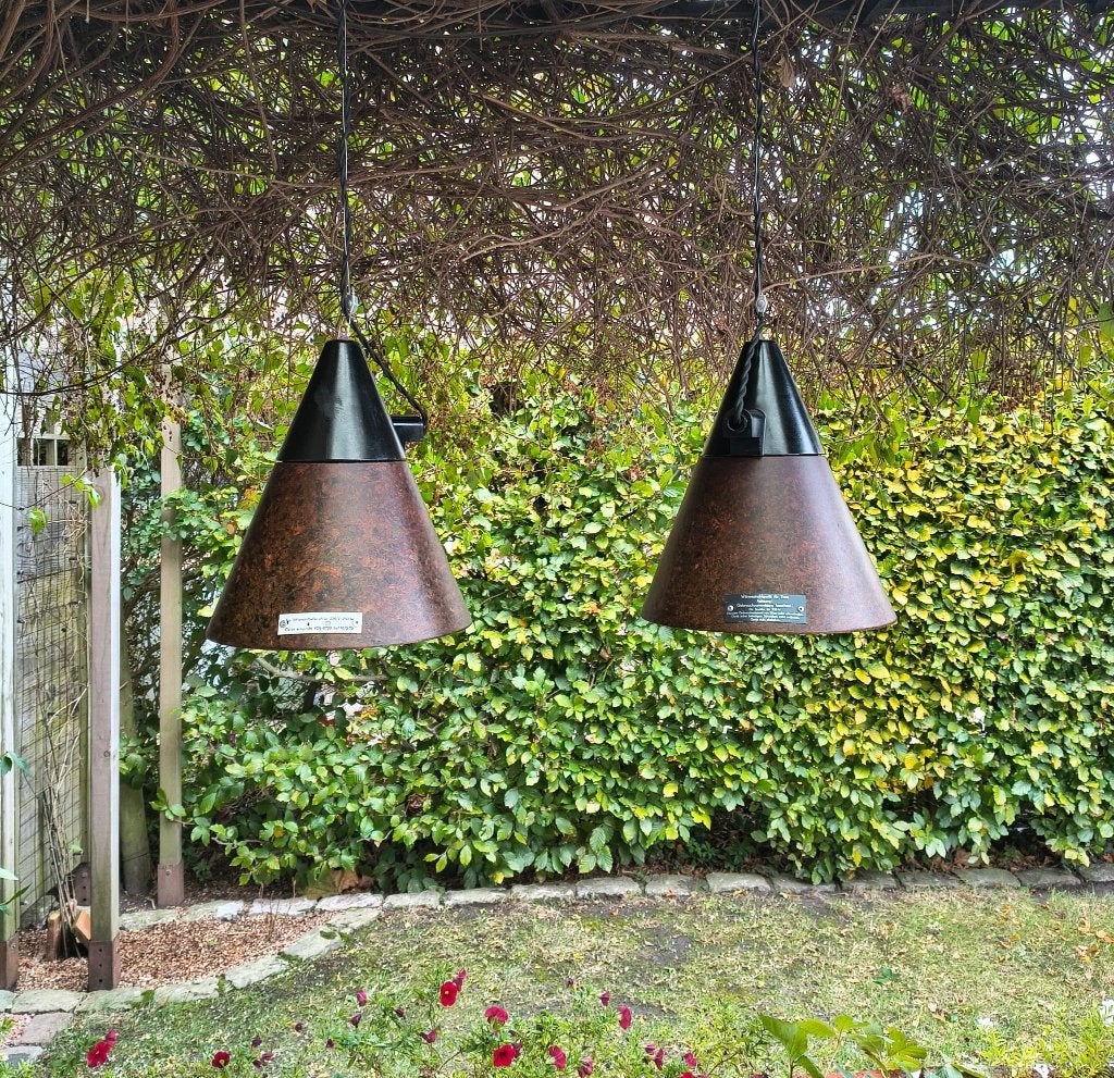 vintage industriële hanglampen, Overige materialen, Gebruikt, Vintage, E27 (groot)