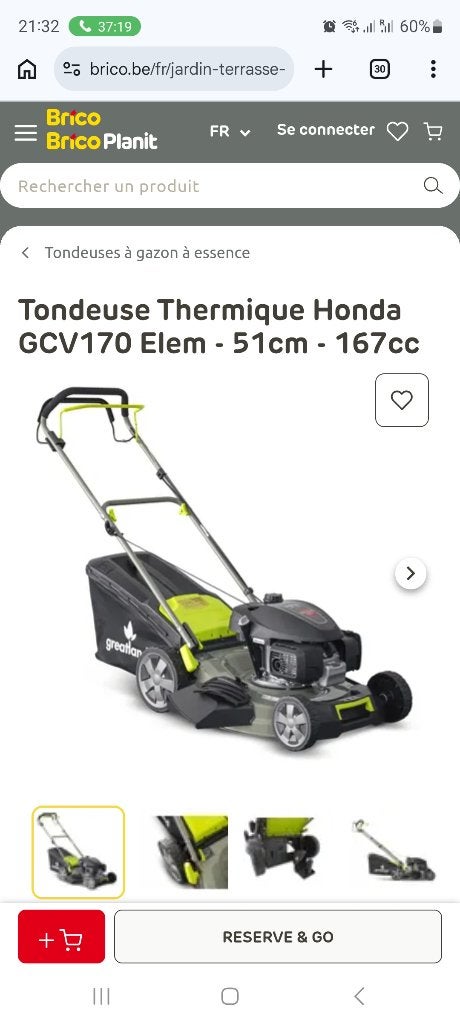 Tondeuse thermique gcv 170 elem, Neuf, Fonction de mulching, Tondeuses à gazon à essence, Tondeuse rotative