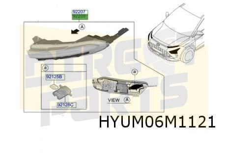 Hyundai Bayon dagrijlamp L (halogeen) Origineel! 92207Q0500, Neuf, -, -, Hyundai