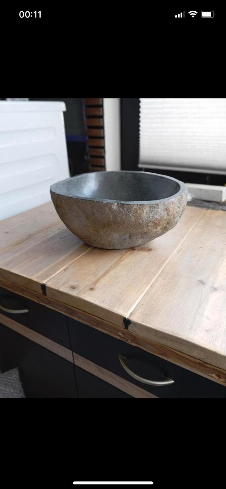 Echte natuurstenen wasbakje wc/toilet, Huis en Inrichting, Ophalen, 100 tot 150 cm, Nieuw, 200 cm of meer