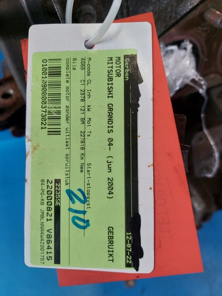 Moteur 4G69 Complet ECLIPSE MITSUBISHI OUTLANDER GRANDIS, Envoi, Utilisé, Daihatsu