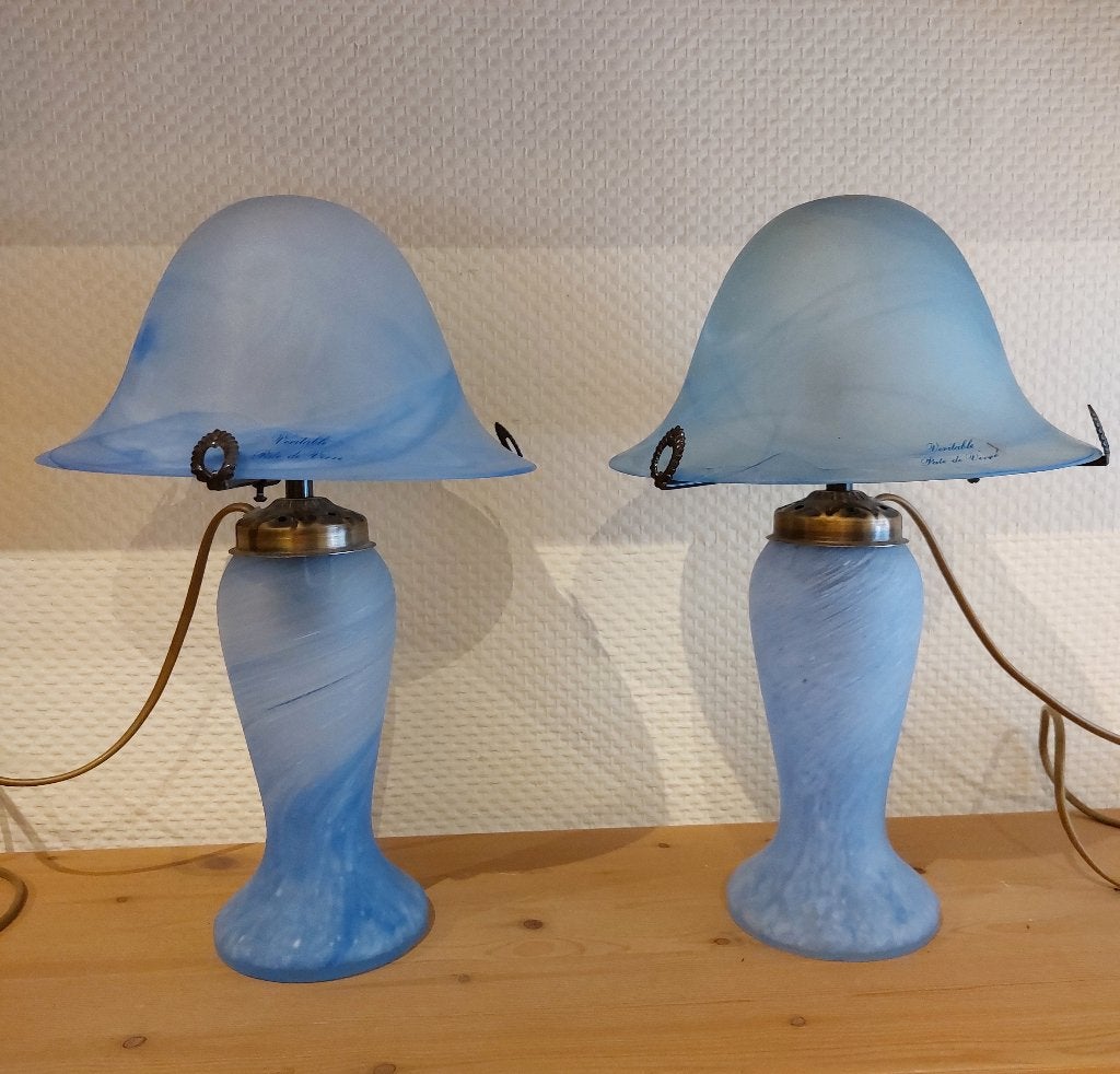 Lampe champignon pate de verre (lot de 2), Enlèvement