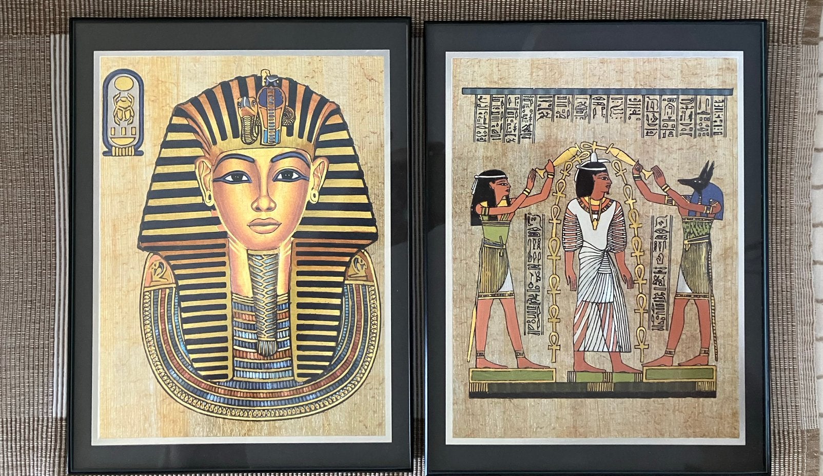 2 cadres égyptiens - hologramme Dufex Art vintage 1980, Neuf, Enlèvement ou Envoi, 24 cm, Noir