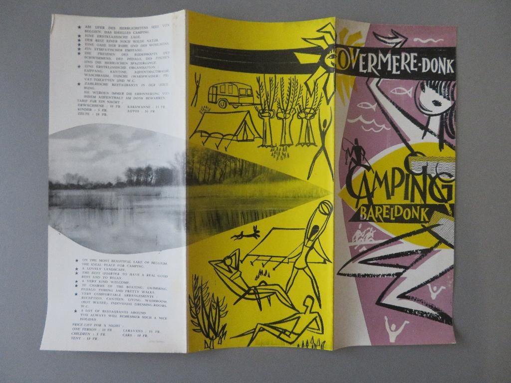 oude folder Camping Bareldonk Overmere Donk Expo 58, Ophalen of Verzenden, Overige typen