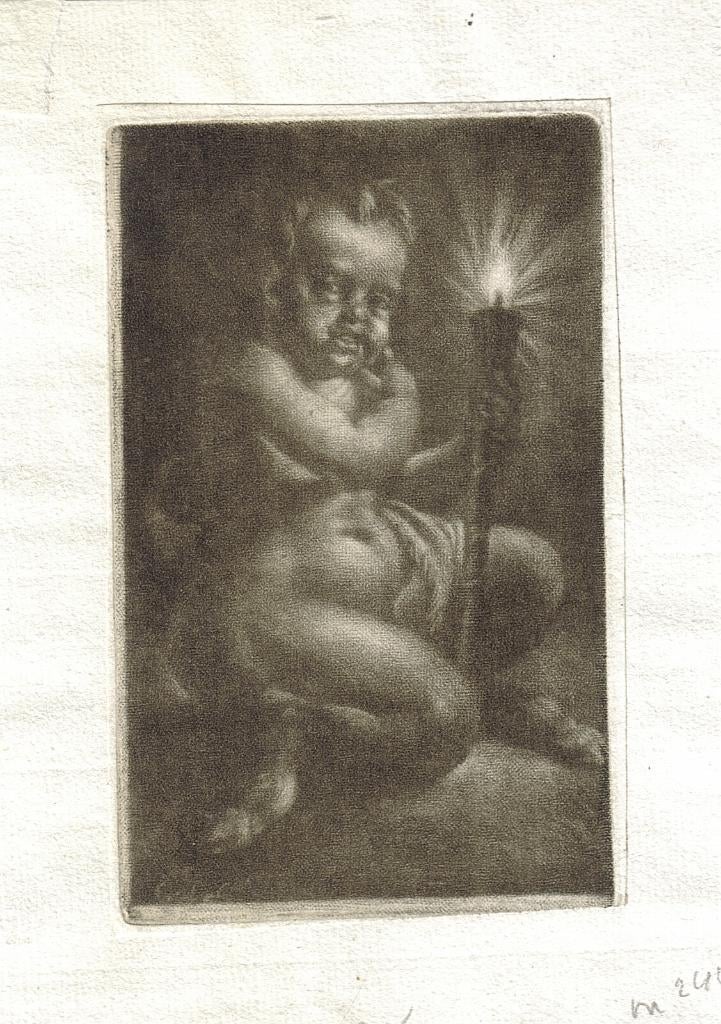 Gerard Lairesse mezzotint "Jonge Satyr met Fakkel", ca. 1675, Ophalen, Overige technieken, Mythologie, 1600 - 1699