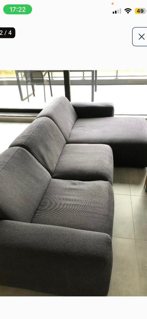 Longchair grijs rechts, Ophalen, Zo goed als nieuw