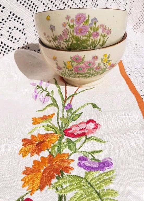 ZELDZAME vintage schalen met botanische motieven 🌿🌿, Antiek en Kunst