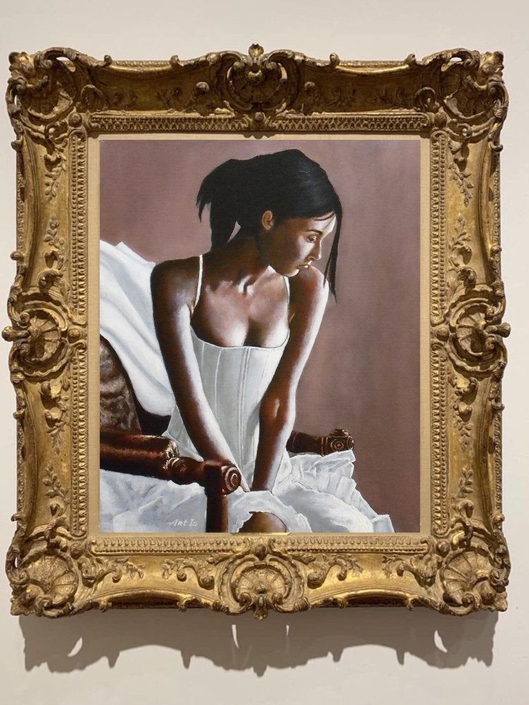 "Balletdanseres. Verdriet"  Schilderij, Verzenden, Olieverf, Handgeschilderd, Portret