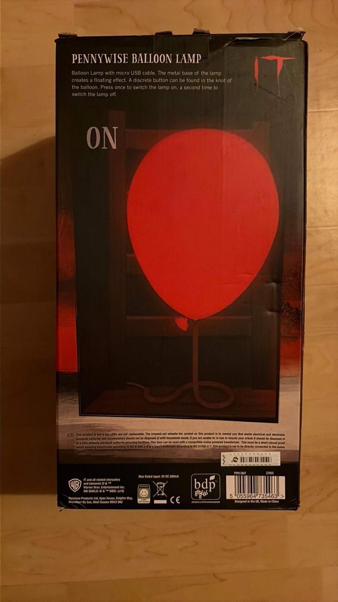 Officiële Pennywise ballonlamp uit IT , Horror, Verzamelen, Ophalen, Zo goed als nieuw