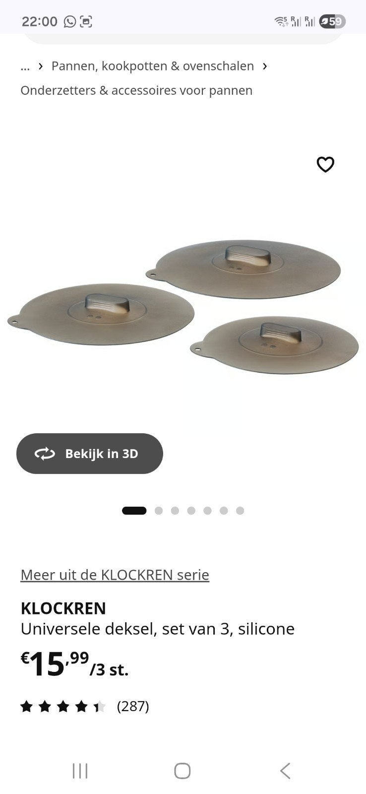 KLOCKREN IKEA Universele deksel, set van 3, silicone, Huis en Inrichting, Ophalen