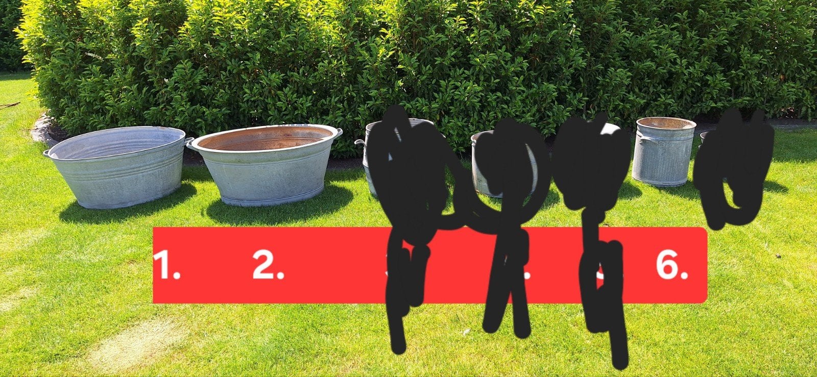 Zinken galvanise kuipen, ketels en teilen, Tuin en Terras, Ophalen, Rond