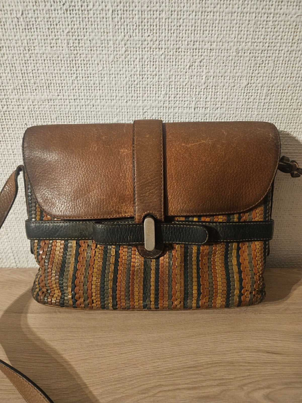Delvaux schoudertas vintage, Ophalen of Verzenden, Gebruikt, Bruin, Leer