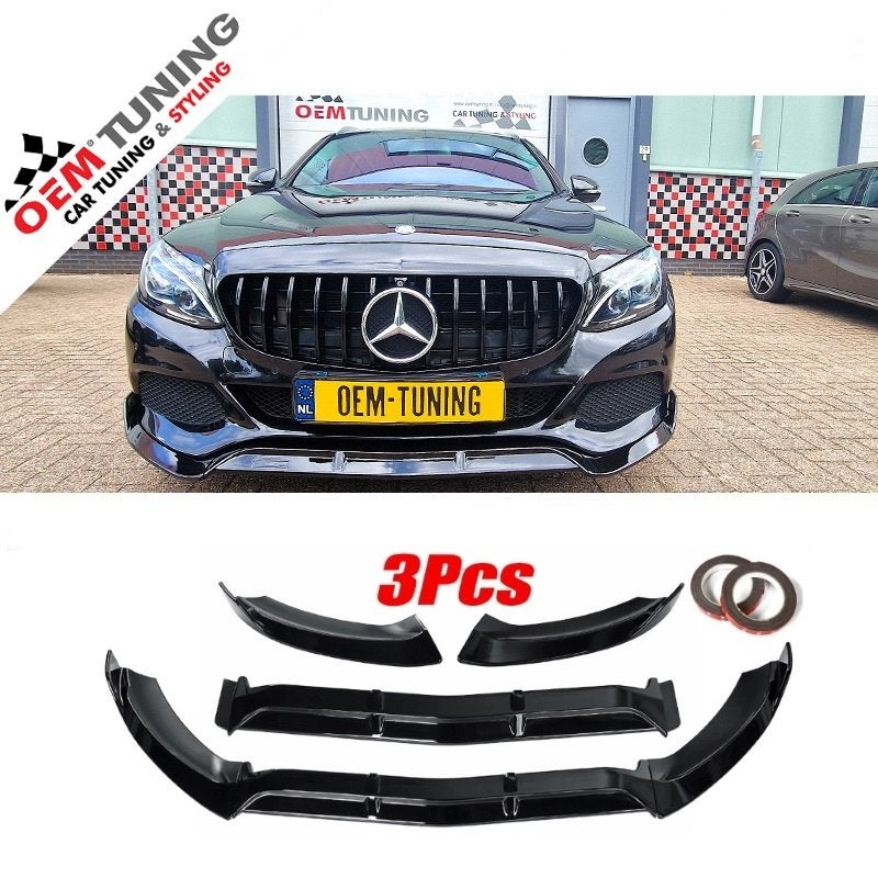 Frontspoiler W205 | C205 | MB CLASSE | 14-18 | full black |, Voor, Mercedes-Benz, Nieuw, Ophalen of Verzenden