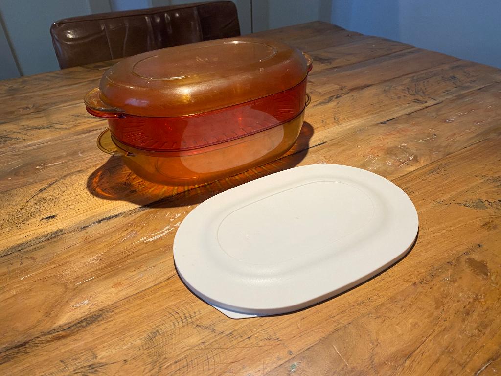 Tupperware microplus stoomschalen, Enlèvement ou Envoi, Orange