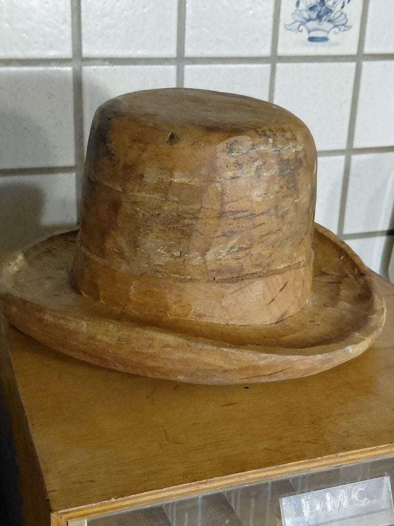 Unieke handgemaakte houten hoedvorm –  hoedenmal, Antiek en Kunst, Curiosa en Brocante, Ophalen of Verzenden