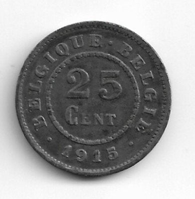 België: 25 cent 1915 FR/VL = morin 433, Verzenden, Losse munt