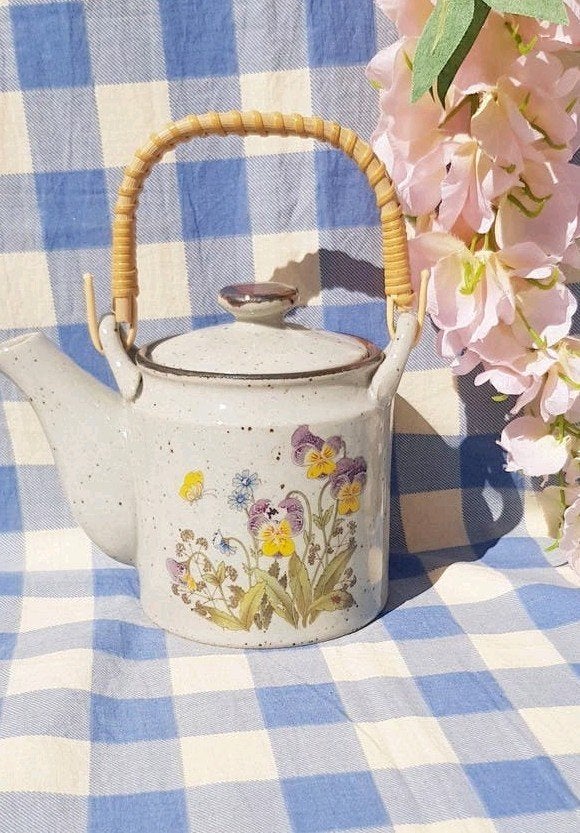 Théière(petite) 🌿vintage motifs 🌿botaniques, Enlèvement ou Envoi