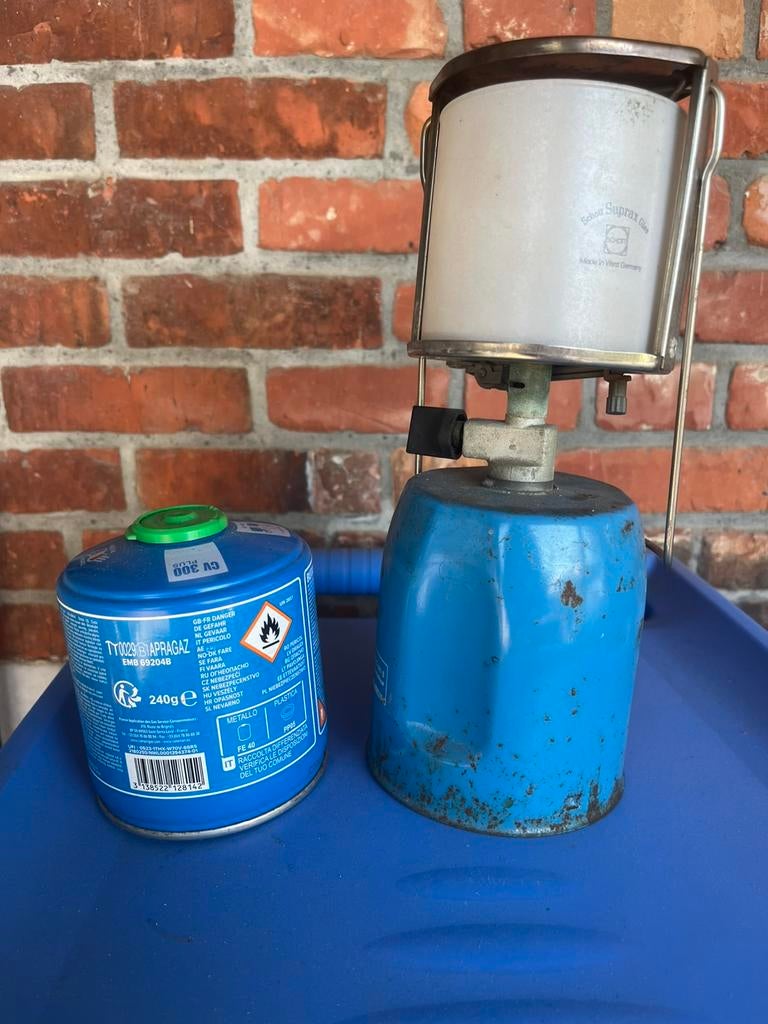 Campinggaz lamp met extra gaspatroon, Ophalen, Gebruikt