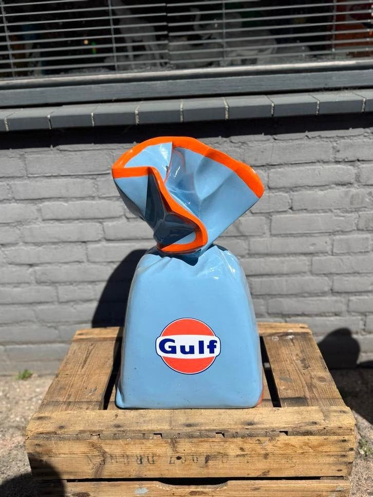 Unieke Gulf Oliezak Decoratie - Vintage Look