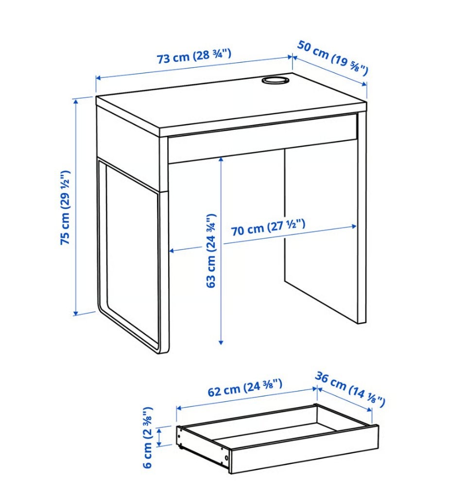 Bureau Ikea Micke Etat correct Noir, Maison & Meubles, Enlèvement, Utilisé, IKEA, Noir