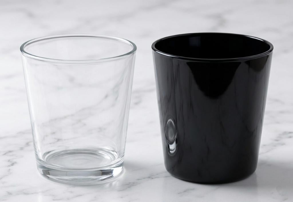 decoratie set 2 vazen of kaarsenhouders wit en zwart, Maison & Meubles, Accessoires pour la Maison | Vases, Neuf, Noir, Moins de 50 cm
