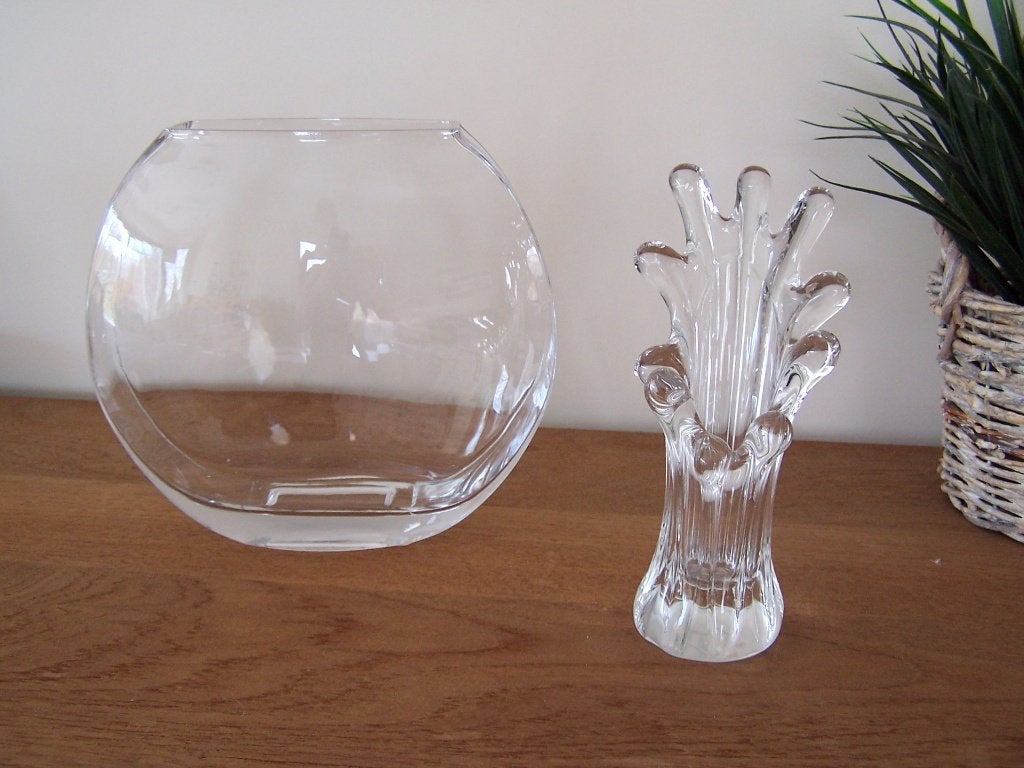 2 Decoratieve vazen & vaasaccessoires, Ophalen of Verzenden, Zo goed als nieuw, Glas
