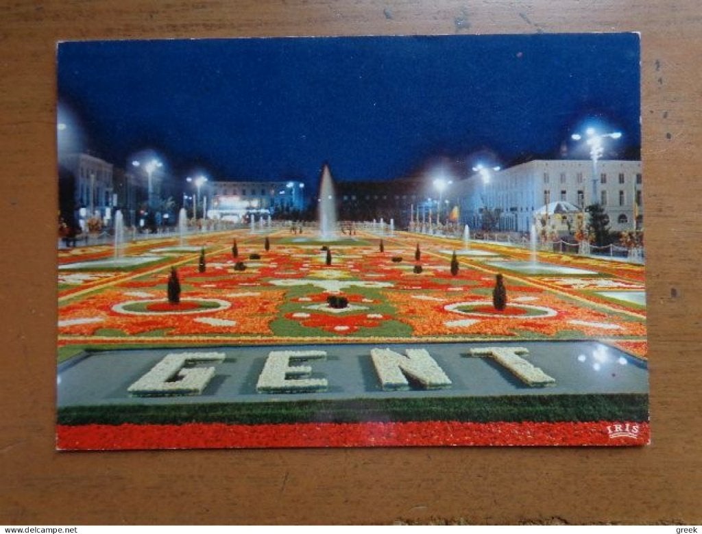 Postkaart Gent, Bloementapijt op de Grote Markt, Ophalen of Verzenden, Ongelopen, Oost-Vlaanderen