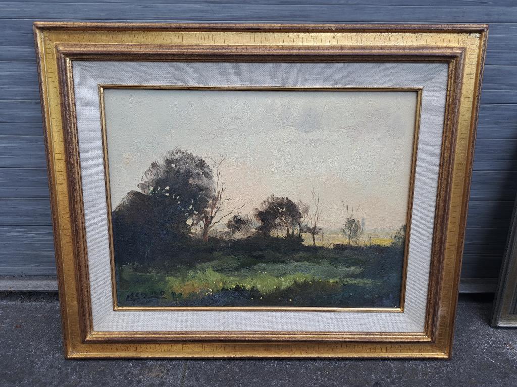 Huile sur toile paysage signe Louis henno, Antiek en Kunst, Ophalen of Verzenden