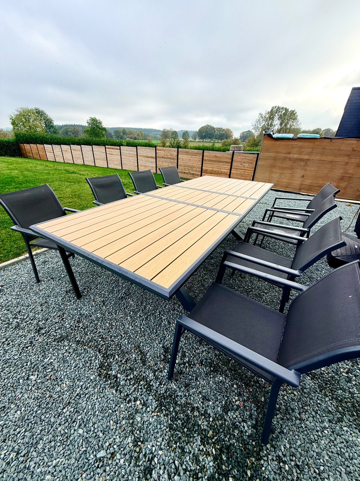 Table de jardin extensible Hespéride Axiome 12 places – alu, Jardin & Terrasse, Enlèvement, Comme neuf, Aluminium, Plus de 8 places