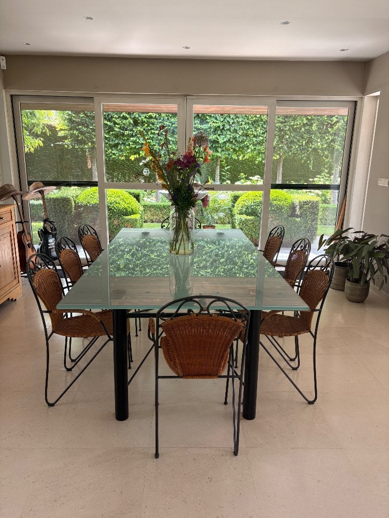 Glazen tafel, Ophalen, 100 tot 150 cm, 200 cm of meer, Zo goed als nieuw