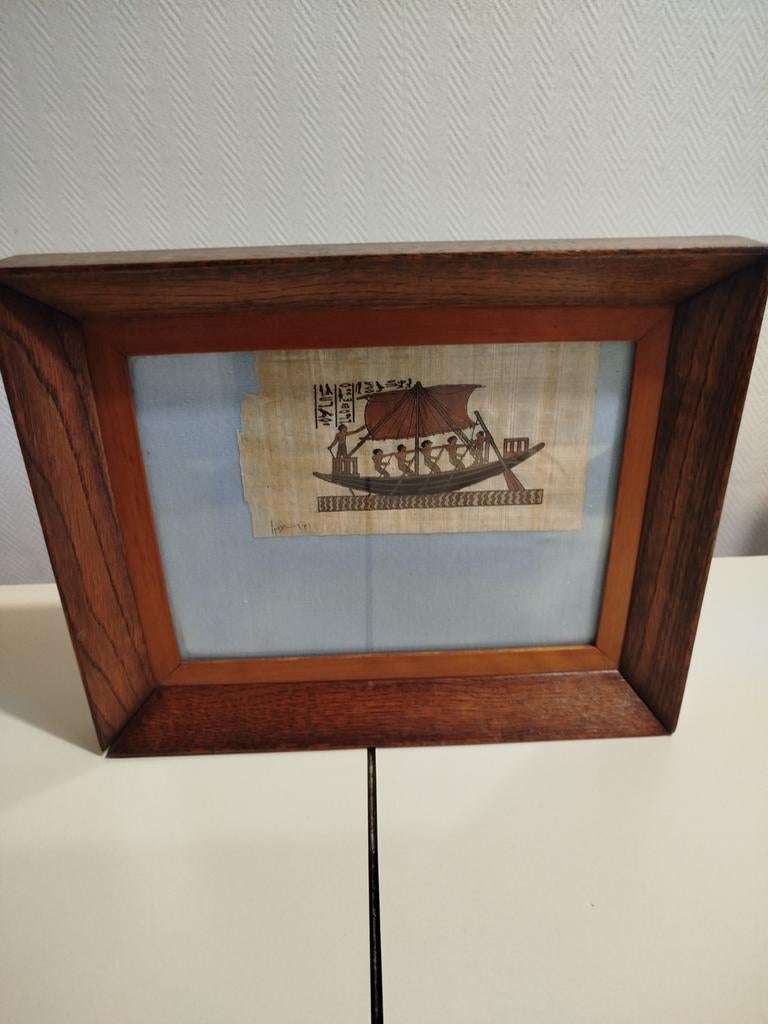 Peinture sur papyrus en bois massif, Enlèvement, Bois