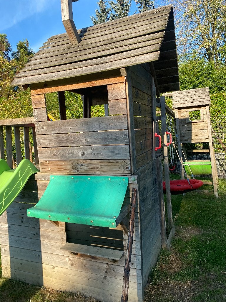 Speeltoestel Wickey 5x4,9, Kinderen en Baby's, Speelgoed | Buiten | Speeltoestellen, Ophalen, Gebruikt, Glijbaan