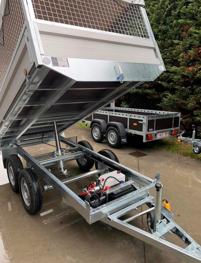 Elektrische kipper huren 750kg – aanhangwagen rijbewijs B, Ophalen, Zo goed als nieuw