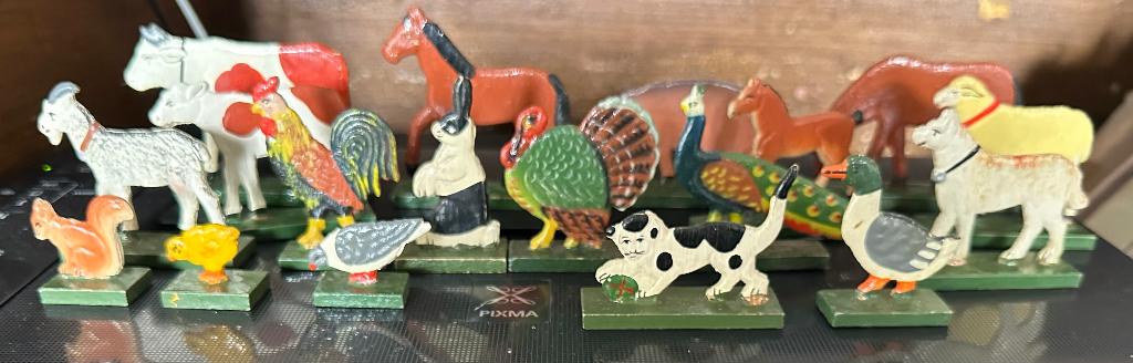 Oud houten speelgoed boerderij dieren jaren 40, Antiek en Kunst, Ophalen of Verzenden