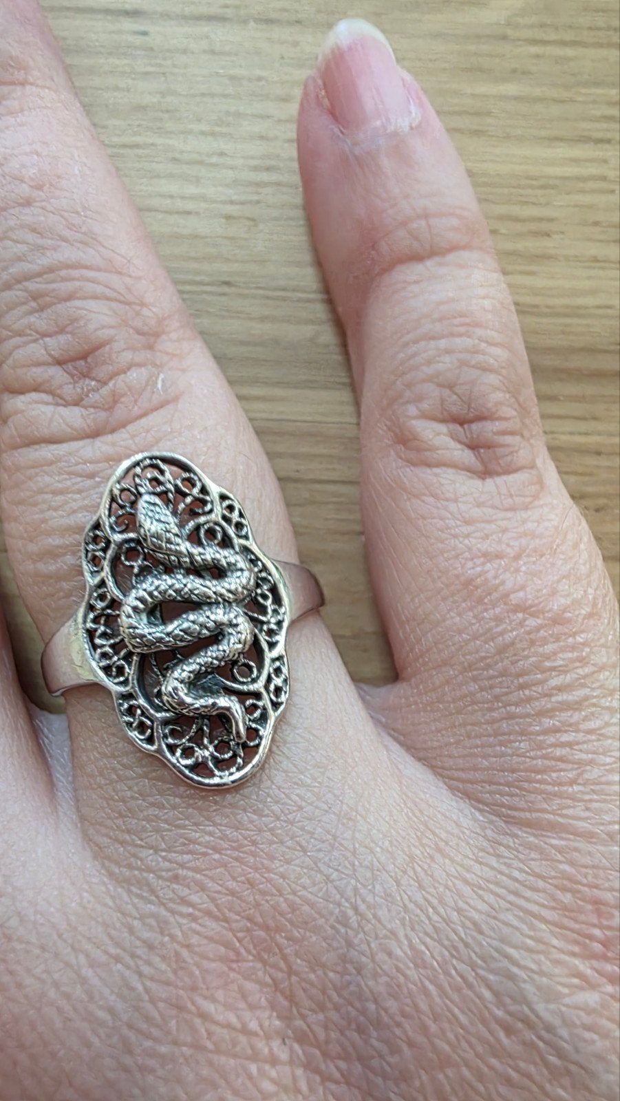 Zilveren Slangenring Uniek Vintage Design, Ophalen