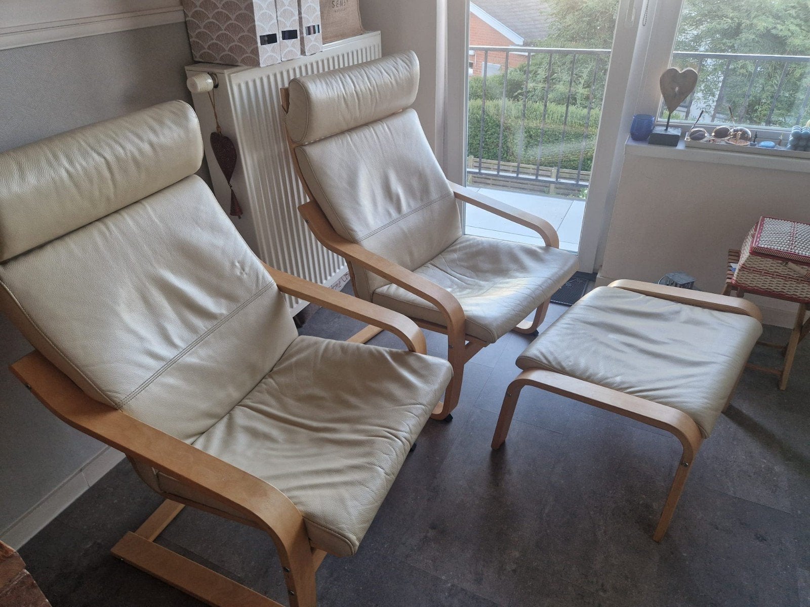 2 loungestoelen+ bankje, Maison & Meubles, Canapés | Salons, Enlèvement