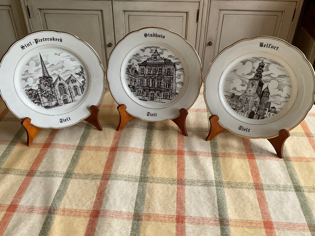 Decoratie Borden Tielt en Deelgemeenten pentekening, Antiek en Kunst, Ophalen