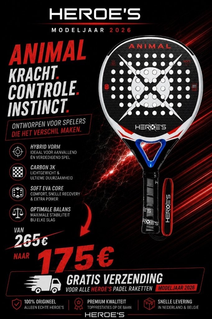 Nieuwe Heroe's Animal 2026 padel racket, Sport en Fitness, Padel, Ophalen of Verzenden, Nieuw, Padelracket