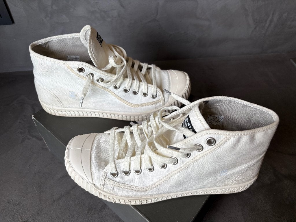 G-Star off white hoge sneakers maat 43, Vêtements | Hommes, Chaussures, Enlèvement ou Envoi, G-star, Porté, Blanc