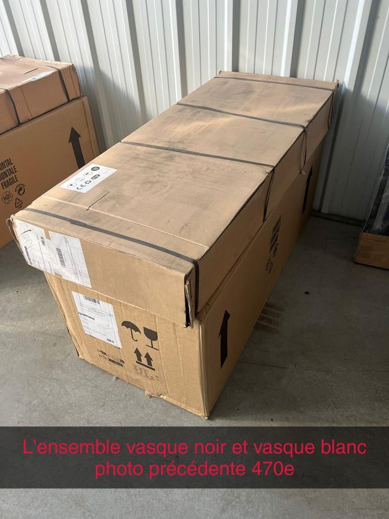 Matzwarte hangende badmeubelset van 120 cm + bovenblad, Doe-het-zelf en Bouw, Ophalen