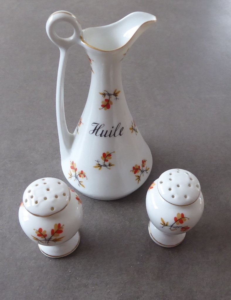 Old Victoria trio - Olie+peper+zout - Tsjechisch porselein, Antiek en Kunst, Ophalen of Verzenden