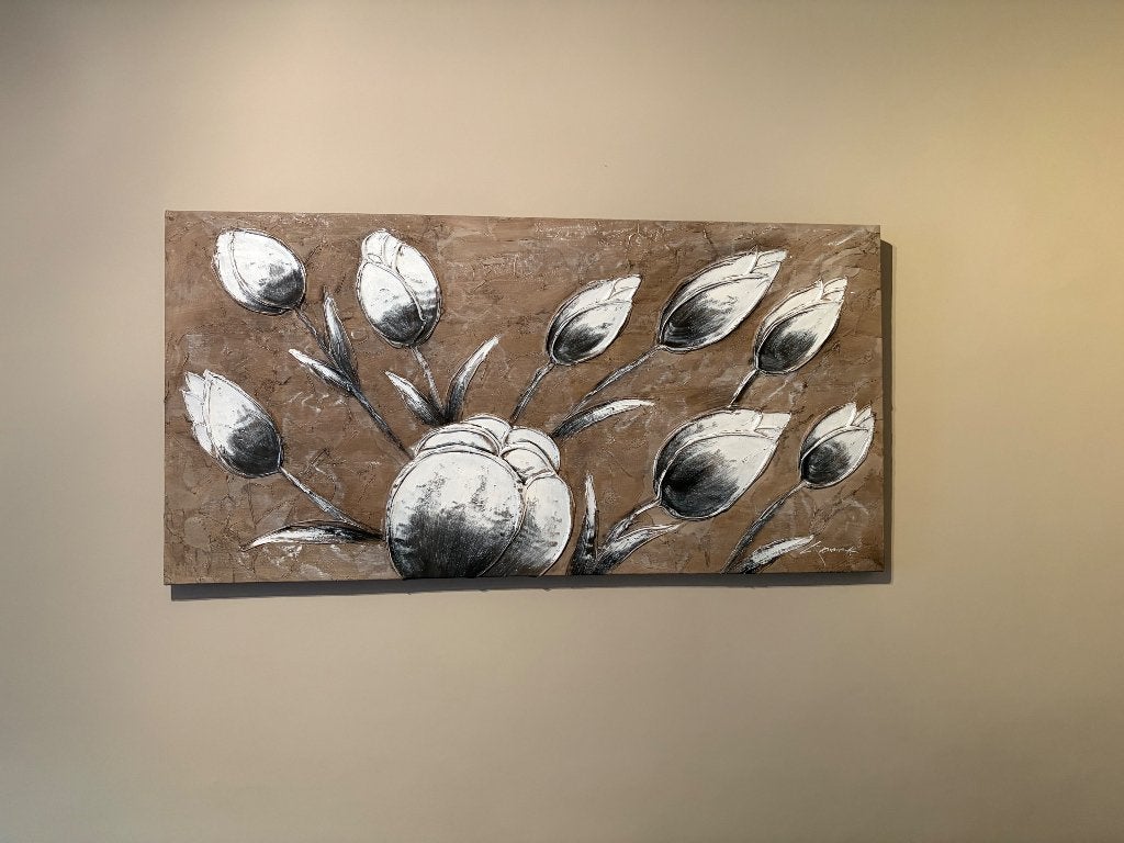 Schilderij, Antiek en Kunst, Ophalen, Bloemen